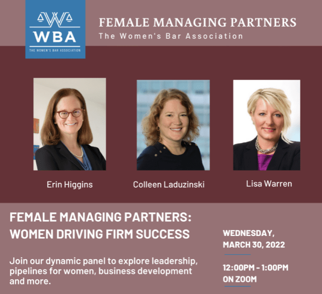 March 30 Panel Female Managing Partners: Women Driving Firm Success ...